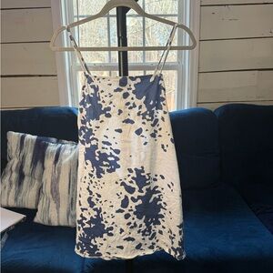 Blue and White Spaghetti Strap Dress